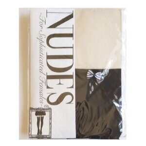 NWT Japanese Nudes Thigh Stockings M/L Black Beige Bows 50off3